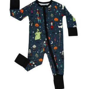 Little Sleepies Nightmare Before Christmas Zippy Size 6-12 - Jack Skellington